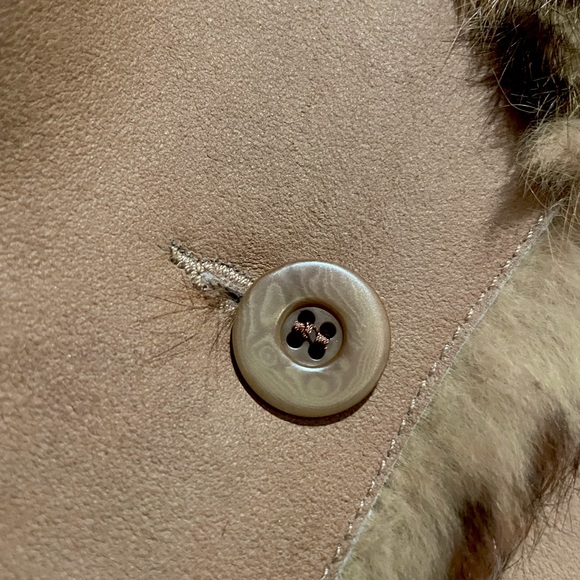 Vericci Genuine leather sport coat blazer with real fur collar and cuffs - Picture 5 of 5